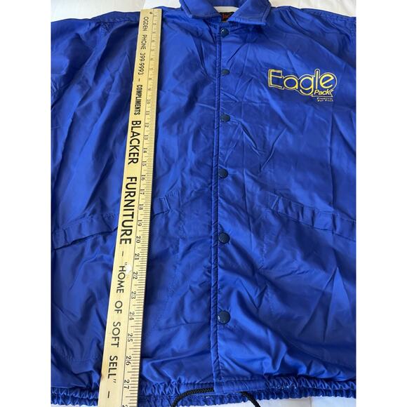 Vintage Advertising Jacket Eagle Pack Pet Food Large Blue Dunbrook Pla Jac Nylon - Picture 5 of 7